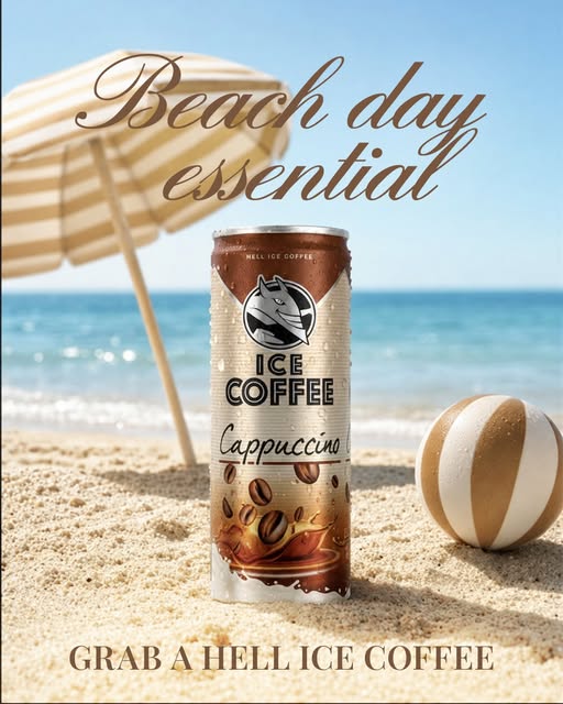 Sun, sand, and the ultimate cold HELL Ice Coffee. Pack your beach bag with maximum flavour and keep the good vibes going all day long. ☀️