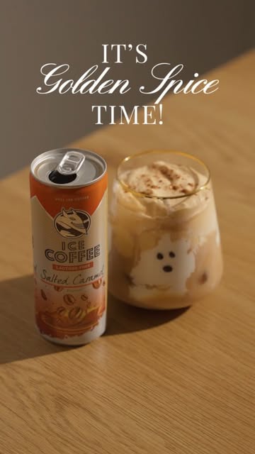 An autumn classic that brings sunshine to gloomy days! Taste the Golden Spice coffee mocktail: pure indulgence with HELL Ice Coffee Salted C…